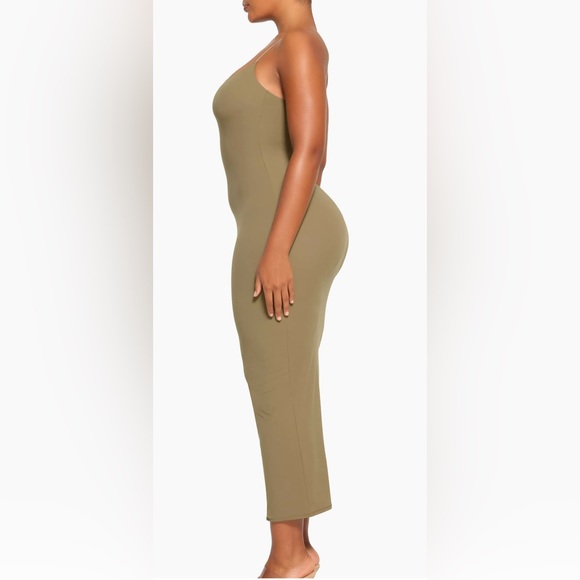 SKIMS Fits Everybody Long Slip Dress in Khaki - Picture 4 of 6